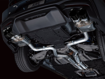 AWE 2024 Ford Mustang GT Fastback S650 RWD SwitchPath Cat-Back Exhaust w/ Quad Diamond Black Tips