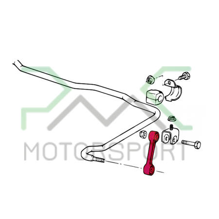 PMC Motorsport - Aluminum rear sway bar links BMW E23 E24 E28 E30 E36- 80mm / 3,15" - 90ShA