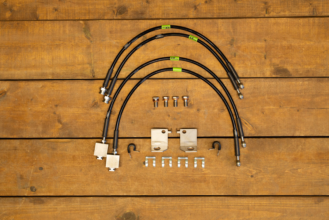 FDF Raceshop - Mustang S550/S650 Extended Front + Rear Brake Line Kit (2015+)