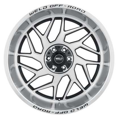 Weld Off-Road W118 22X12 Fulcrum 6X135 6X139.7 ET-44 BS4.75 Gloss Black w/ Machine Lip 106.1