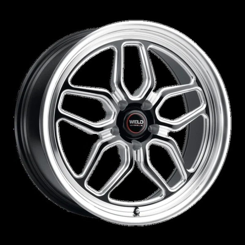 Weld Racing Laguna 6 22x10.5 6X139.7 BP ET32 BS 7 Gloss Black Milled Wheel Diamond Lip