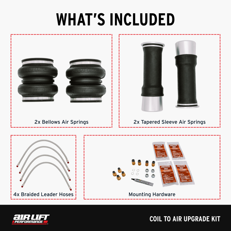 Air Lift 14-24 Infiniti Q50 (w/ Ball Lower Mount) Coil to Air Upgrade Kit