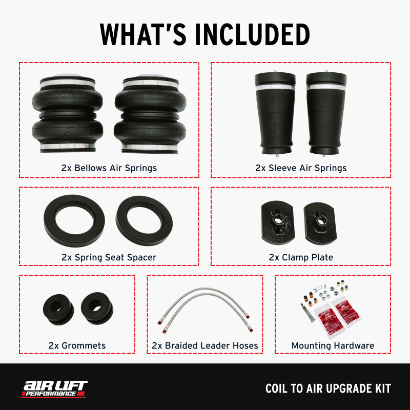 Air Lift 05-14 Ford Mustang S197 Coil to Air Upgrade Kit