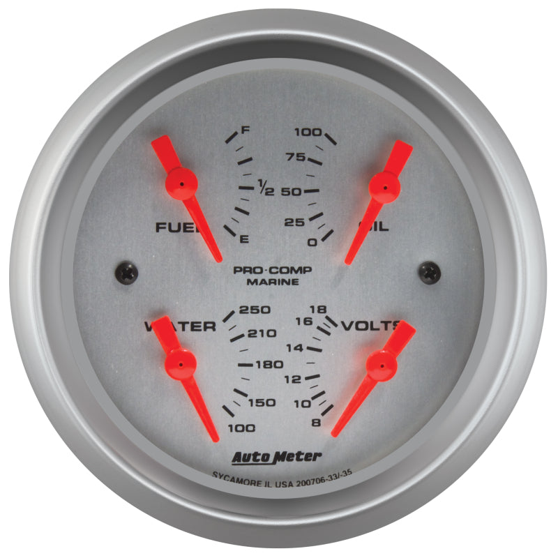 Autometer Marine Silver 3-3/8in Gauge