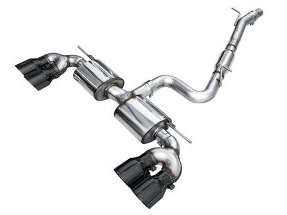 AWE Tuning MK8 Volkswagen Golf R 3in Touring Edition Quad Exhaust - Diamond Black Tips