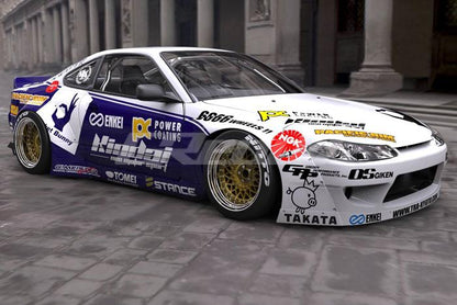 GReddy X Rocket Bunny S15 Rear Fenders for 1999-2002 Nissan Silvia