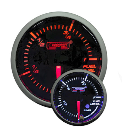 Prosport Gauges - 2-1/16" Premium Amber / White Fuel Level Gauge