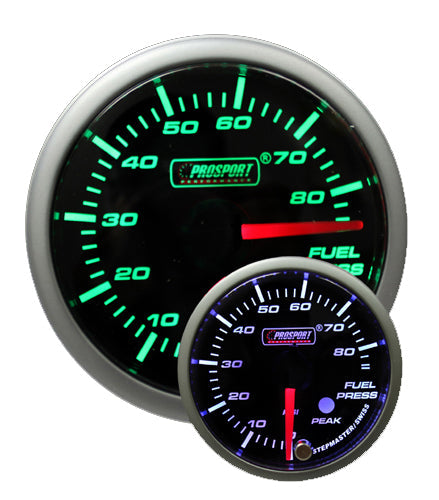 Prosport Gauges - 2-1/16" Green/White Premium Fuel Pressure Gauge