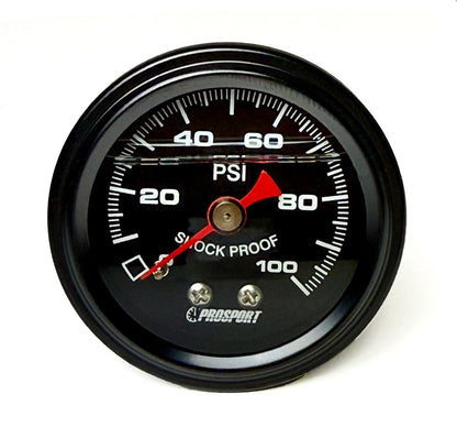 Prosport Gauges - Prosport Liquid Filled Mechanical 0-100 PSI Oil or Fuel Pressure Gauge