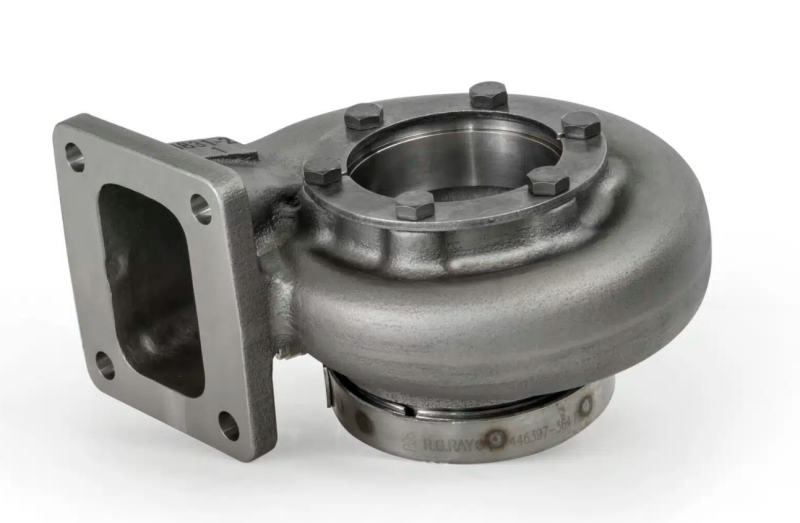 Garrett GBC35 Turbine housing for a vehicle, showcasing a metallic exterior and V-band connection