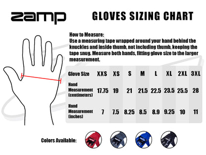 Zamp ZR-70 SFI 3.3/5 Race Gloves Gray Medium