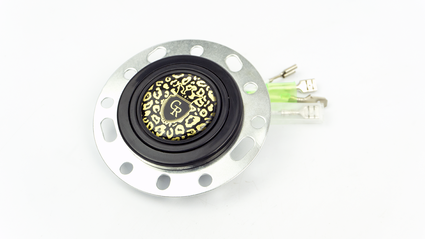 Grip Royal - Horn Button - Leopard & Crest - Gold