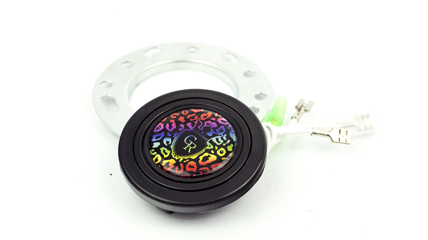 Grip Royal - Horn Button - Leopard & Crest - Rainbow