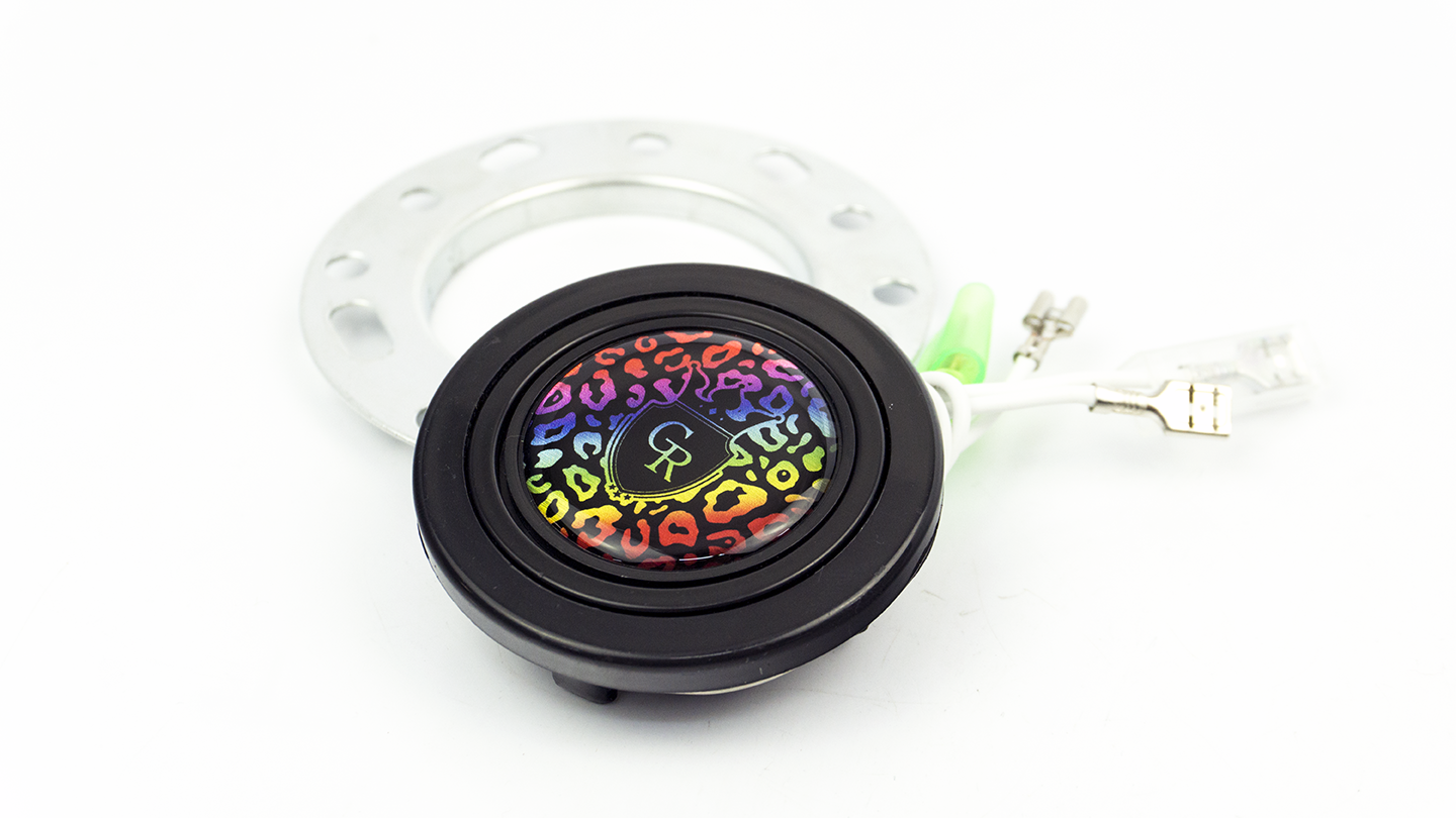 Grip Royal - Horn Button - Leopard & Crest - Rainbow