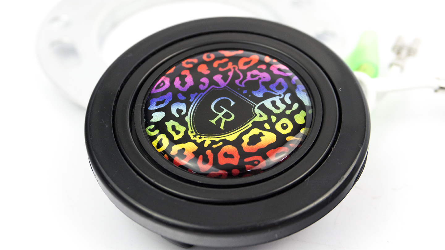 Grip Royal - Horn Button - Leopard & Crest - Rainbow