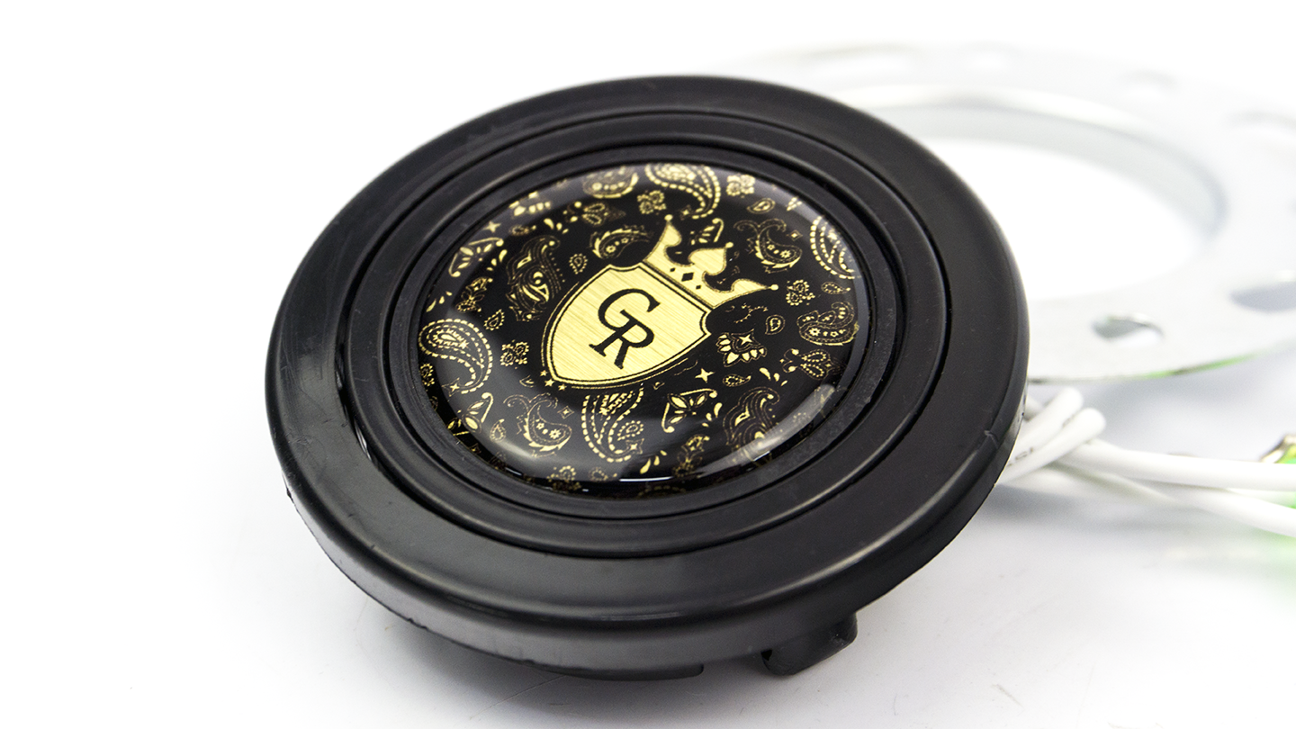 Grip Royal - Horn Button - Paisley & Crest - Gold