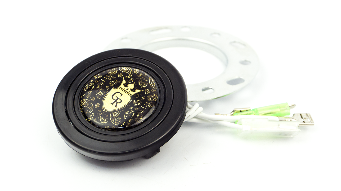 Grip Royal - Horn Button - Paisley & Crest - Gold
