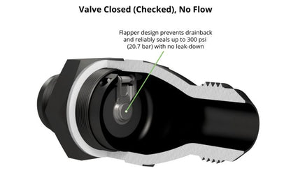 Improved Racing - High Flow Flapper Check Valve, -12 Body, -8AN Male