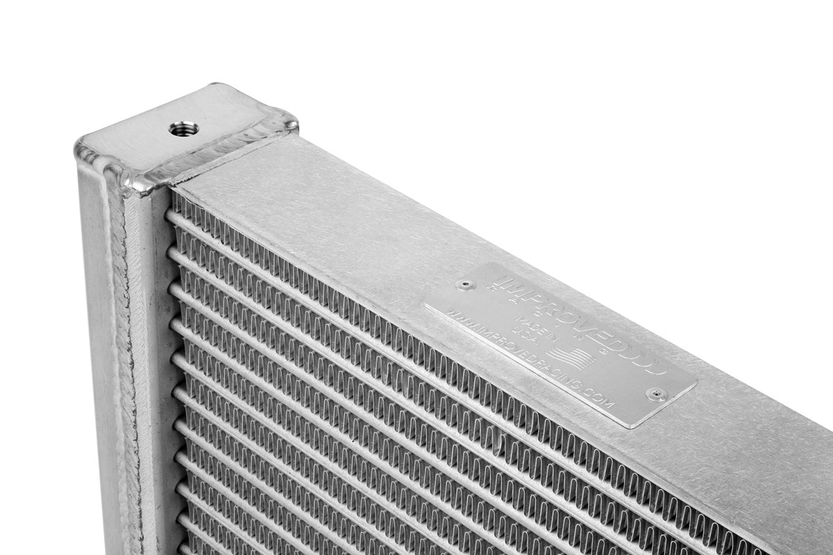 Improved Racing - High efficiency dual-pass oil cooler, 500 series, 15-row, 11.5" x 7.0", -10AN female ORB ports