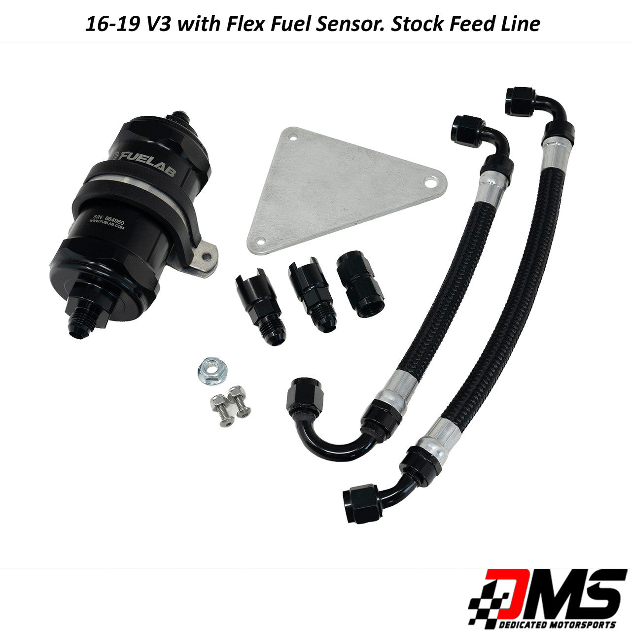 Dedicated Motorsports - 16-19 CTS-V  6 Micron Fuel Filter Kit with Stock Feed Line
