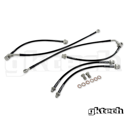 GKTech - Z33 350Z CONJUNTO DE LINHA DE FREIO TRANÇADA (DIANTEIRA E TRASEIRA) (Z33X-BRKE)