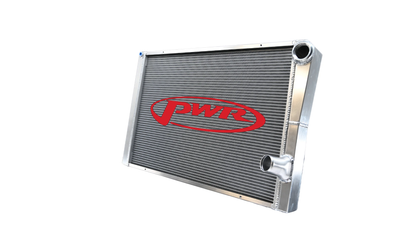 PWR - 55mm Universal Performance Radiator (PWR Closed 28” x 19”) -20 AN Port Inlet, 1-3/4″ High Outlet