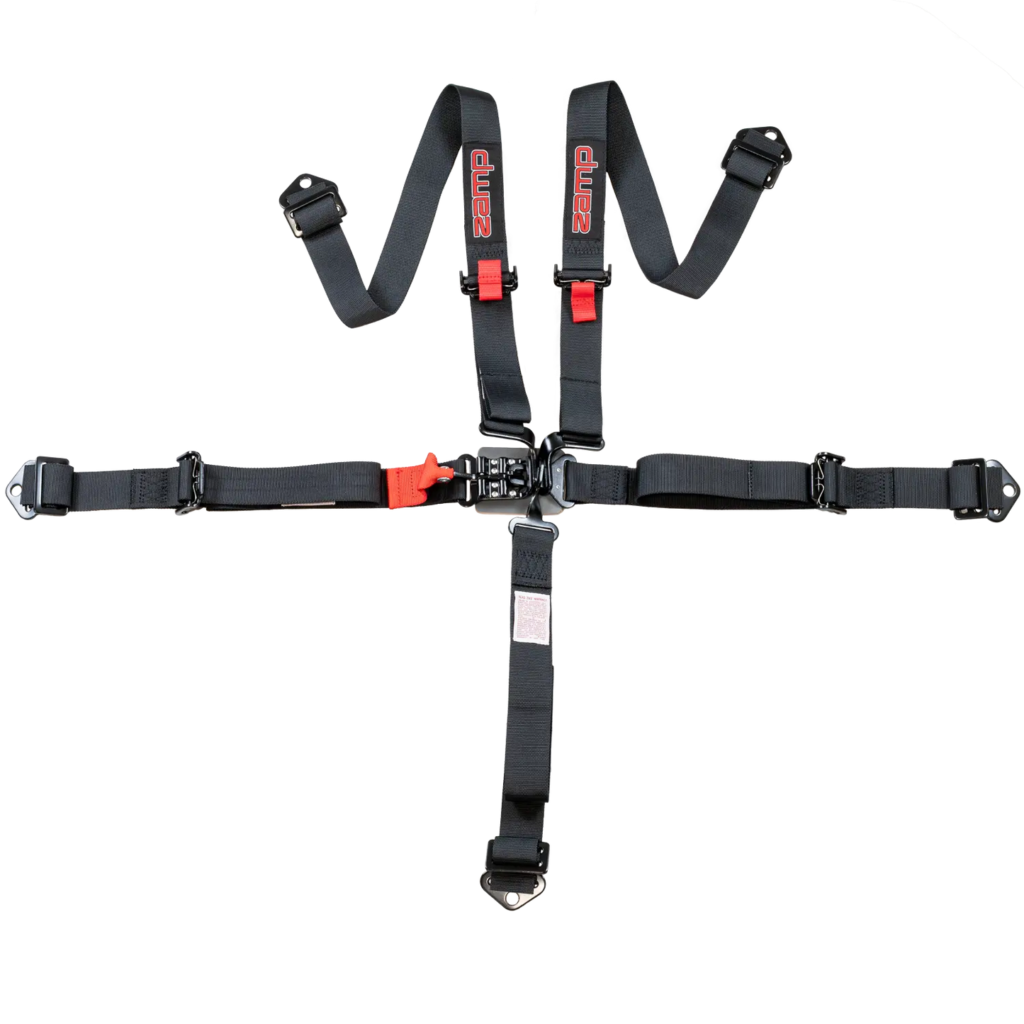 Zamp Race Seat Harness Black 2x2 5 Point Pull Up SFI 16.1