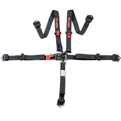 Zamp Race Seat Harness Black 2x2 5 Point Pull Up SFI 16.1
