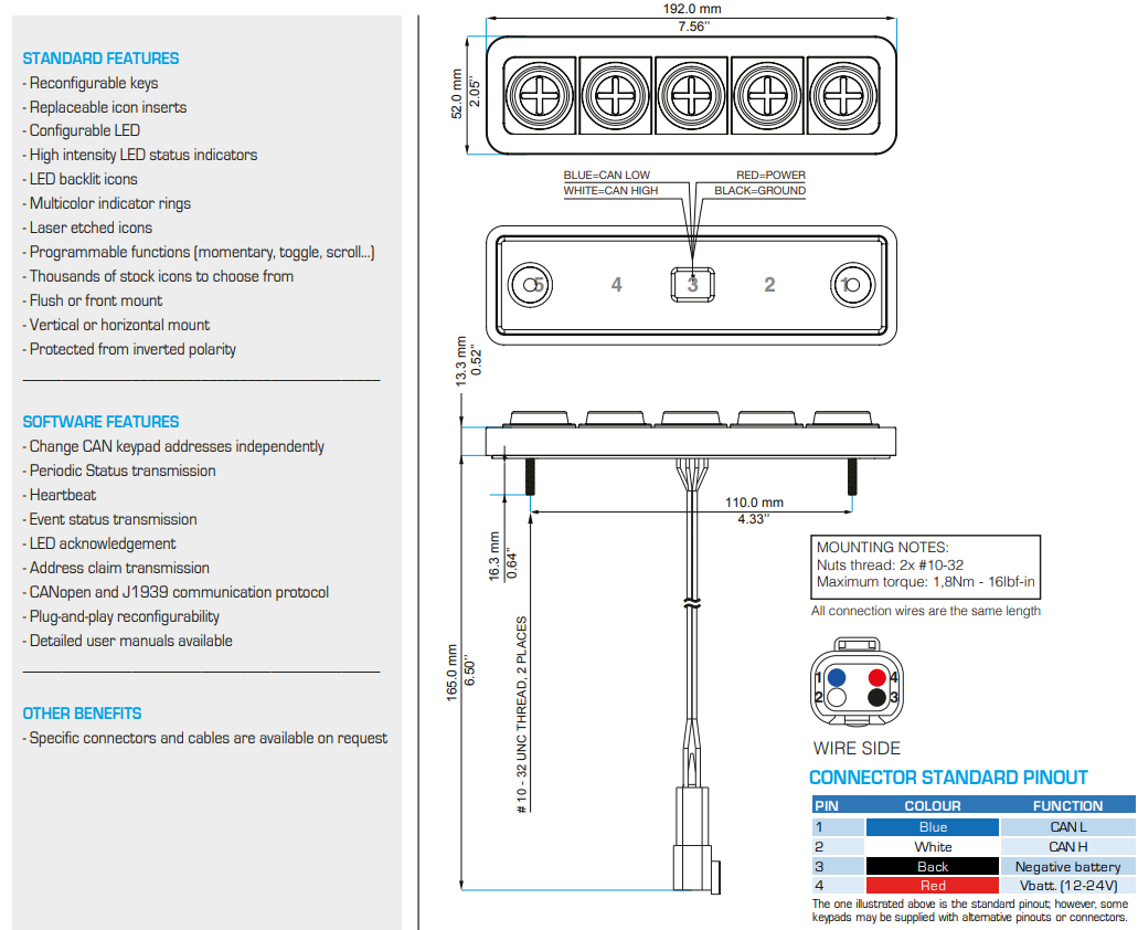 TurboLamik - PRND CAN Keypad & Cable