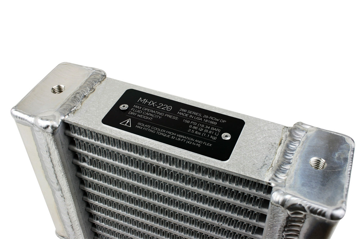 Improved Racing - High efficiency dual-pass oil cooler, 200 series, 21-row, 7.00" x 9.60", -10AN female ORB ports