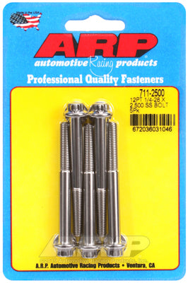 ARP 1/4-28 x 2.500 12pt SS bolts (Pack of 5)