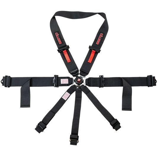 Zamp Race Seat Harness Black CAM Lock U Loop Shoulder 7 Point SFI 16.1