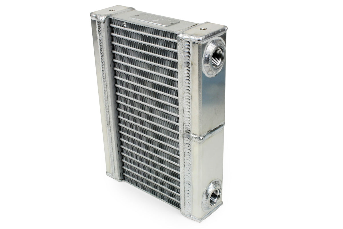 Improved Racing - High efficiency dual-pass oil cooler, 200 series, 21-row, 7.00" x 9.60", -10AN female ORB ports