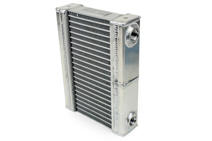 Improved Racing - High efficiency dual-pass oil cooler, 200 series, 21-row, 7.00" x 9.60", -10AN female ORB ports