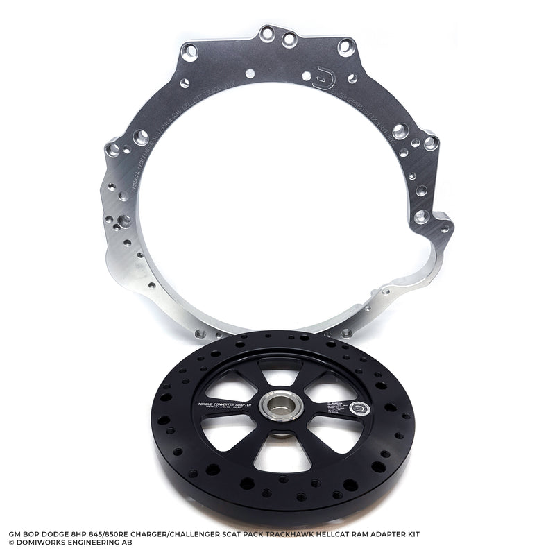 DomiWorks Engineering - GM BOP TO DODGE 8HP 845/850RE 70/75/90/95 CHARGER/CHALLENGER/SCAT PACK HELLCAT TRACKHAWK RAM ADAPTER KIT