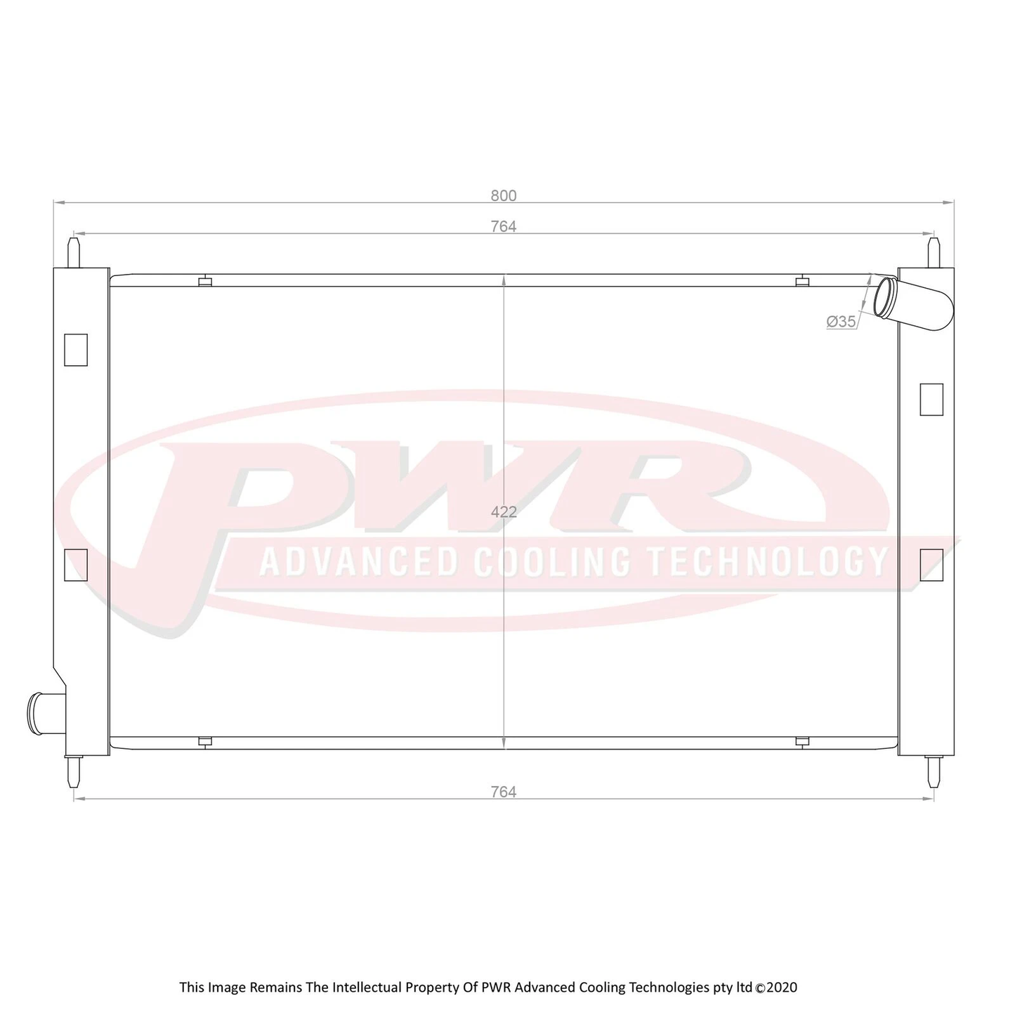 PWR - 42mm Performance Radiator (Mitsubishi Evo X 07-16)
