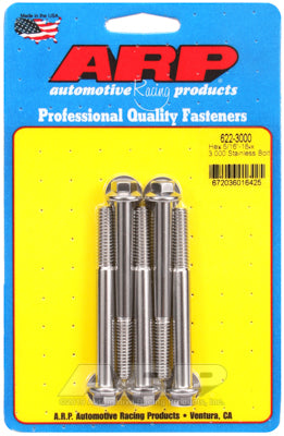 ARP 5/16 in.-18 RH Thread, 3.000 in Hex Head SS 300 Bolts - Set of 5