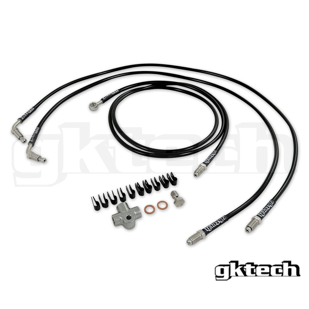 GKTech - 240SX/SKYLINE STAND ALONE SS E-BRAKE KIT DE LÍNEA DE FRENO TRENZADO (2POT-LINE)