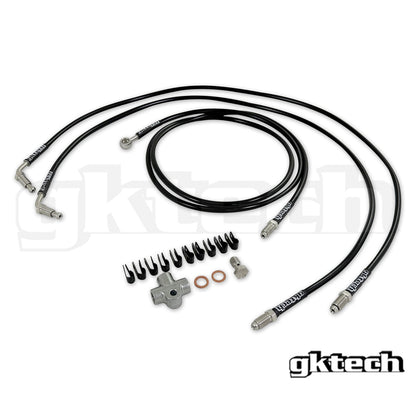 GKTech - 240SX/SKYLINE STAND ALONE SS E-BRAKE KIT DE LÍNEA DE FRENO TRENZADO (2POT-LINE)