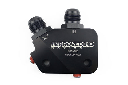 Improved Racing - Oil cooler adapter, low-profile, GM LS series engine, rear sump
