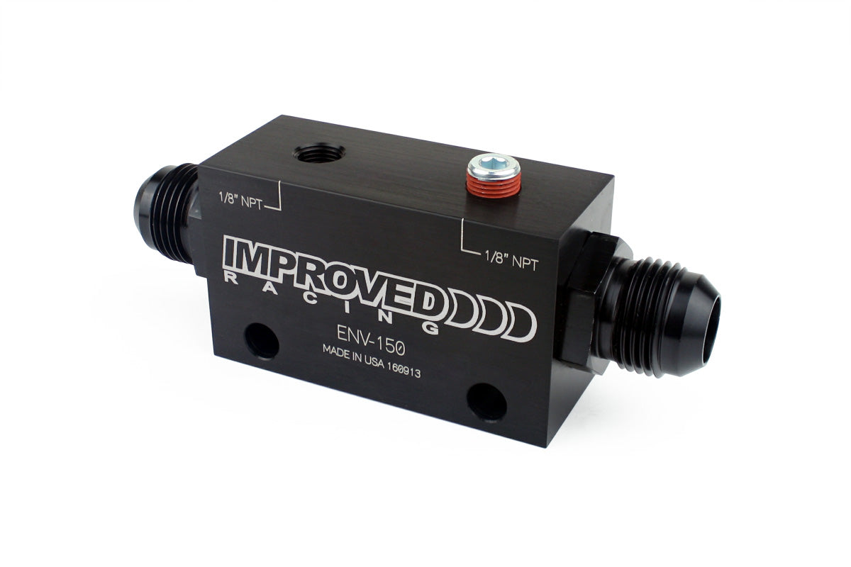 Improved Racing - Inline oil sensor adapter block, two 1/8" NPT sensor ports, -10AN ORB in/out ports