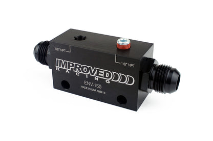 Improved Racing - Inline oil sensor adapter block, two 1/8" NPT sensor ports, -10AN ORB in/out ports