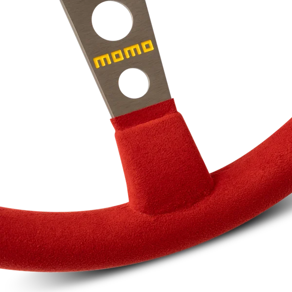 MOMO MOD.07 350 Diam 72 Dish Red Microfiber, Anthracite Anodized Spokes 1 Stripe