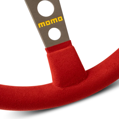MOMO MOD.07 350 Diam 72 Dish Red Microfiber, Anthracite Anodized Spokes 1 Stripe