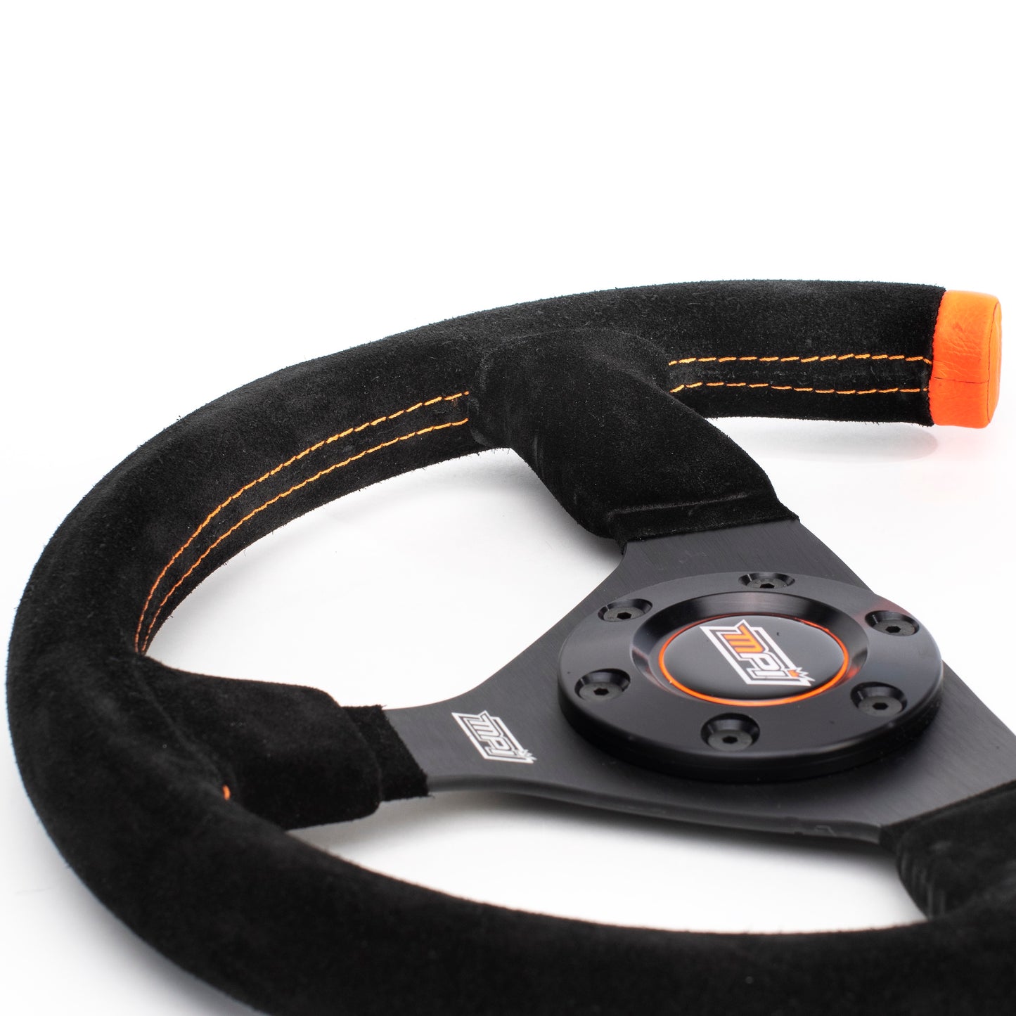 Max Papis Innovations - F-13-Cut Open-Top Flat Suede Steering Wheel