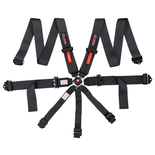 Zamp Race Seat Harness Black CAM Lock 3x3 Shoulder 7 Point SFI 16.5