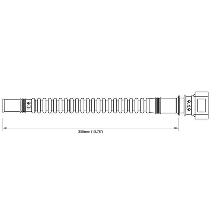 Nuke Performance - Pre-assembled in tank 350mm fuel hose SAE 9.49 Straight to ID8