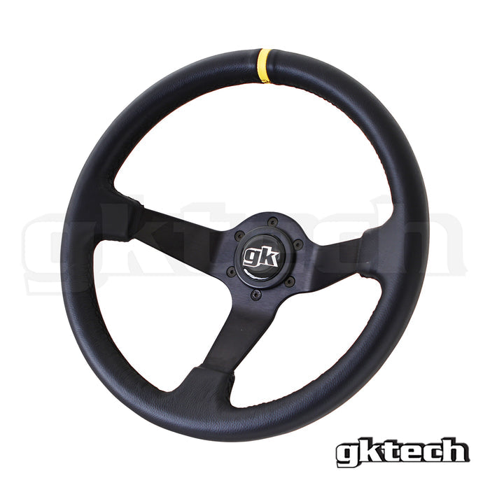 GKTech - STEERING WHEEL 350MM DEEP DISHED LEATHER