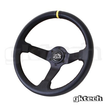 GKTech - STEERING WHEEL 350MM DEEP DISHED LEATHER