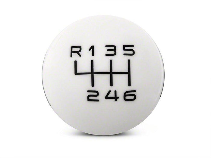 RTR - WHITE SHIFT KNOB - BLACK ENGRAVING (11-14 GT, V6)